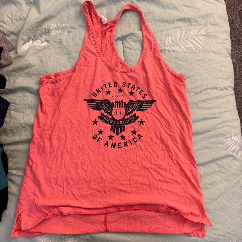 Under Armour loose fit, heatgear tank top - pink/peach/coral color